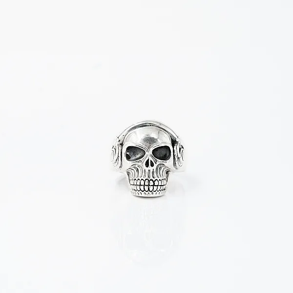 Inel cap de mort DJ Argint