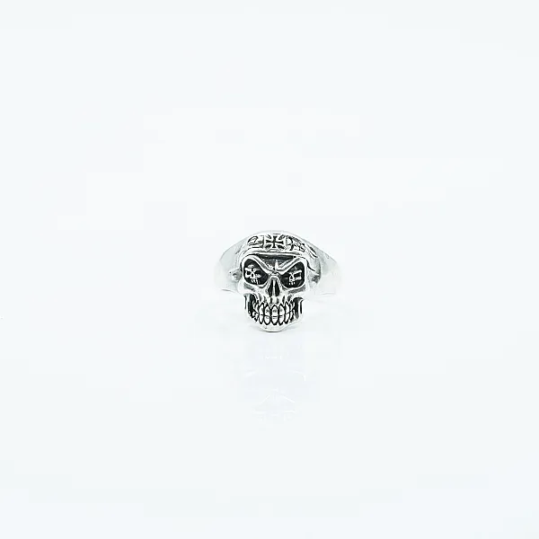 Inel craniu skulls eyes cruce Argint