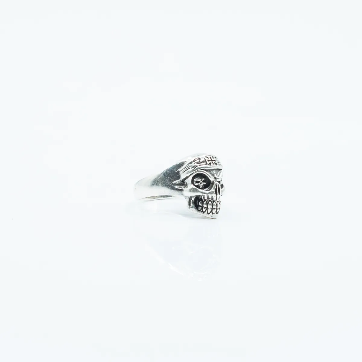 Inel craniu skulls eyes cruce Argint