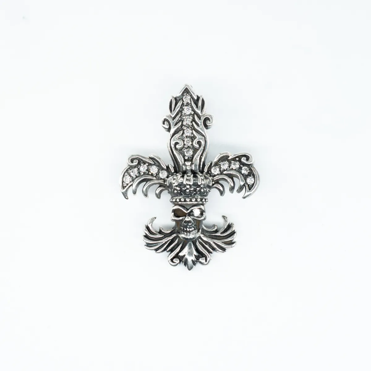 Pandantiv Fleur de Lys craniu Argint