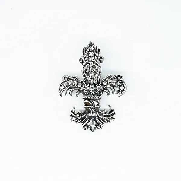 Pandantiv Fleur de Lys craniu Argint