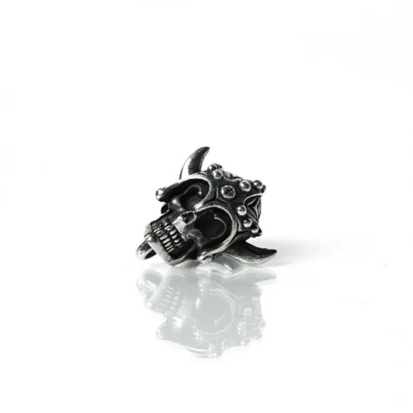 Accesoriu cap de mort coarne Argint