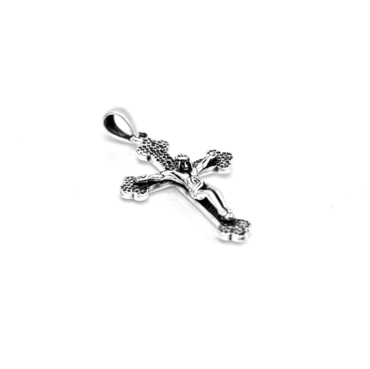 Pandantiv cruce Isus hammered Argint