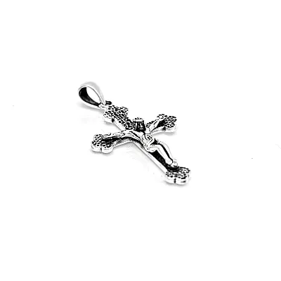 Pandantiv cruce Isus hammered Argint - 2