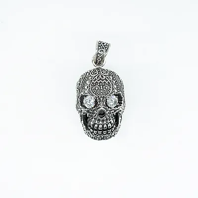 Pandantiv craniu broderie xl Argint - 3
