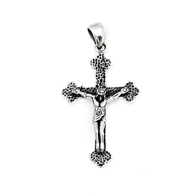 Pandantiv cruce Isus hammered Argint - 1