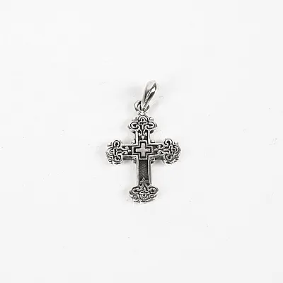 Pandantiv cruce broderie Argint - 1