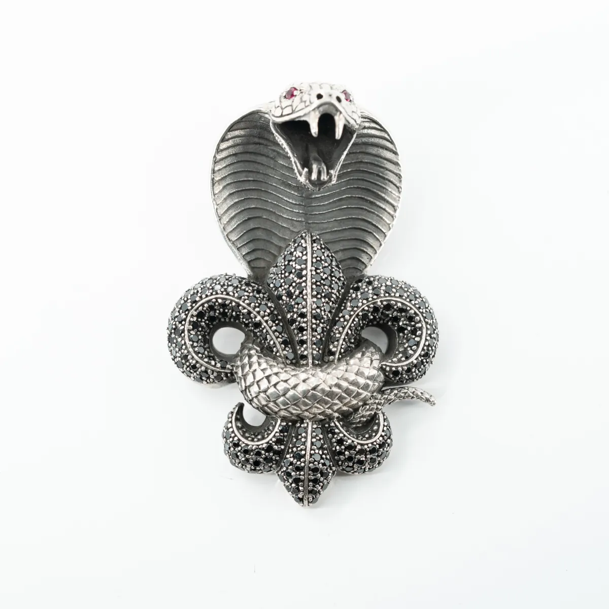 Pandantiv cobra Fleur de Lys Argint