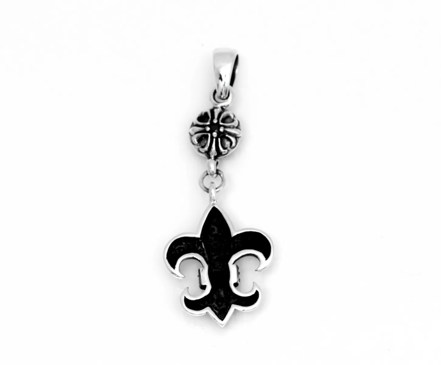 Pandantiv Fleur de Lys broderie Argint