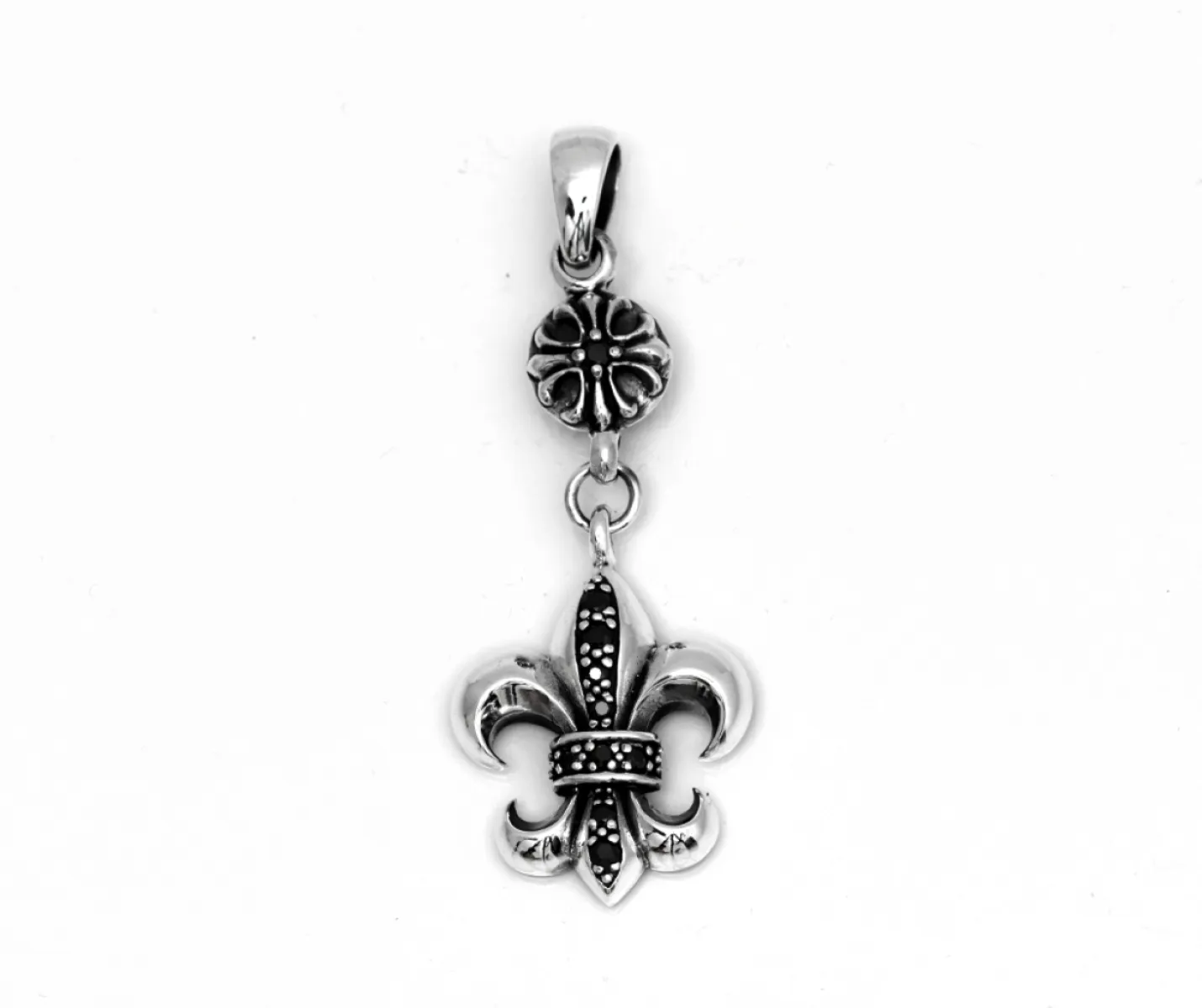 Pandantiv Fleur de Lys broderie Argint