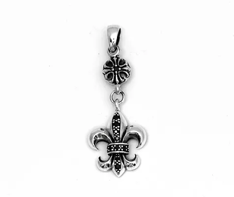 Pandantiv Fleur de Lys broderie Argint - 1