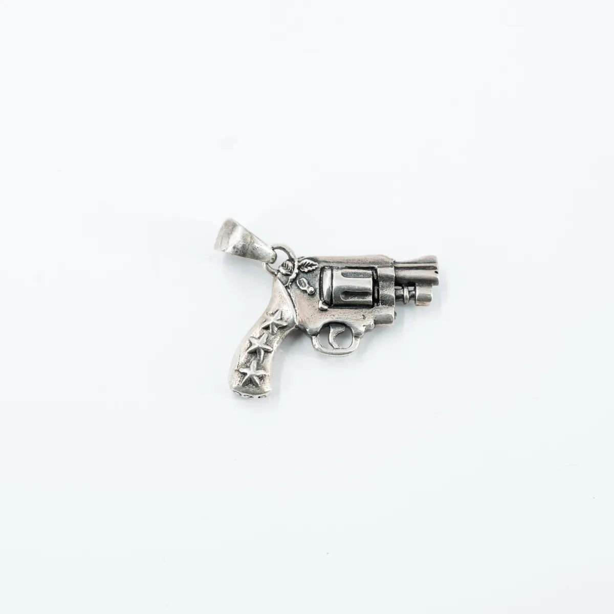 Pandantiv pistol craniu stelute Argint