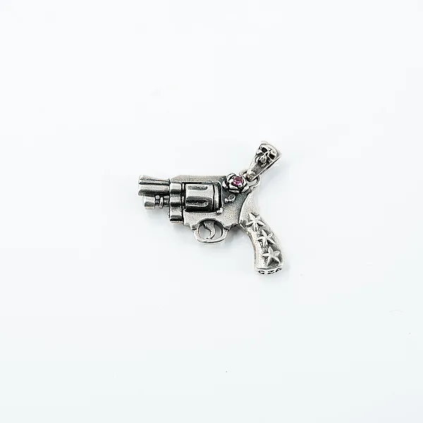 Pandantiv pistol craniu stelute Argint