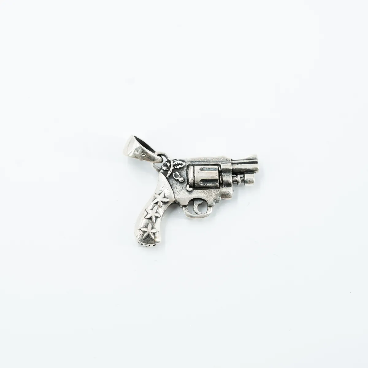 Pandantiv pistol craniu stelute Argint