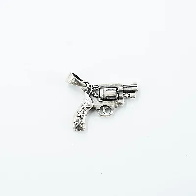 Pandantiv pistol craniu stelute Argint - 3
