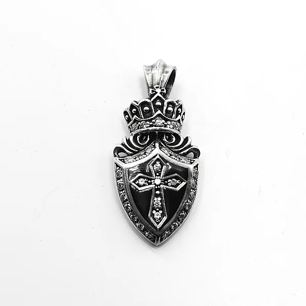 Pandantiv blazon coroana regala crucifix Argint