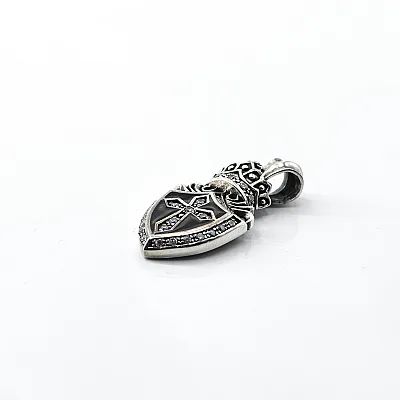 Pandantiv blazon coroana regala crucifix Argint - 2
