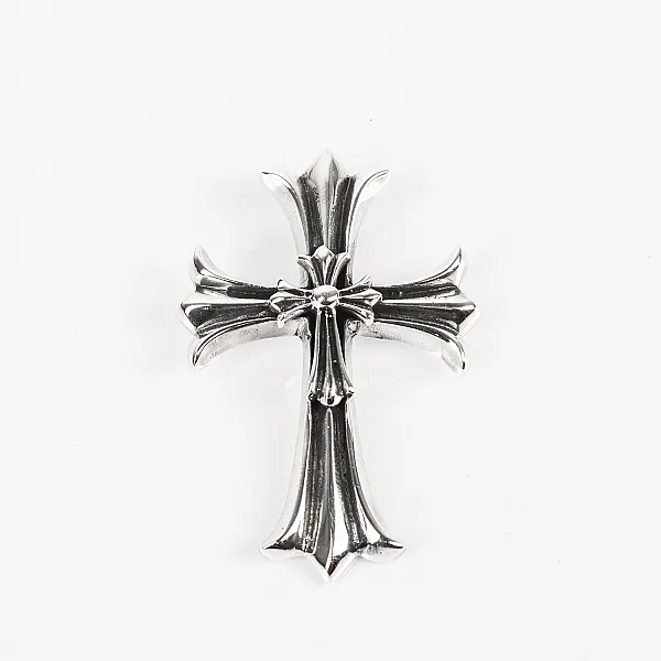 Pandantiv gotic cruce dubla Argint