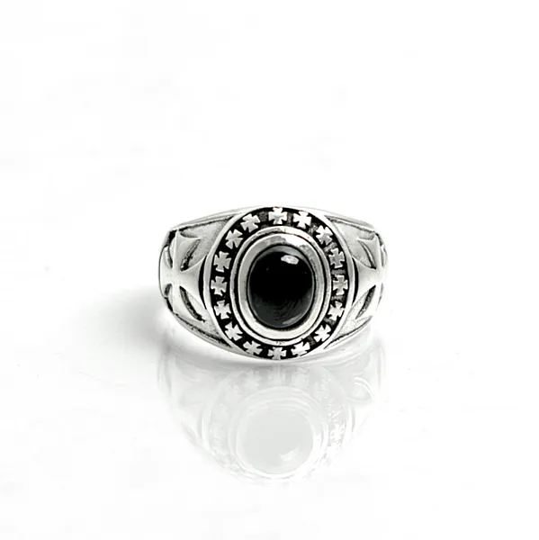 Inel gotic oval cruci Argint