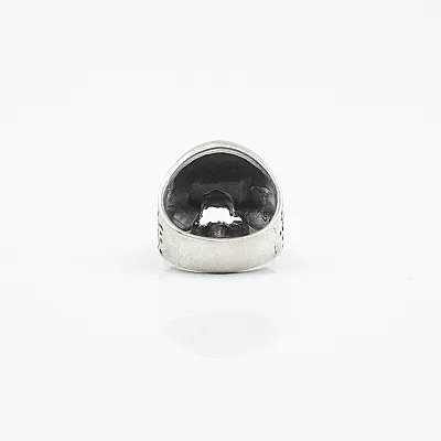 Inel craniu hammered Argint - 3