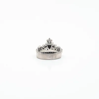 Inel coronita inima cz negru Argint - 4