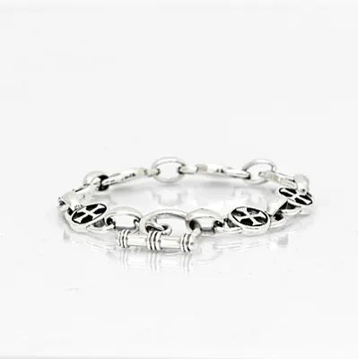 Bratara flexibila cruci malteze Argint - 3