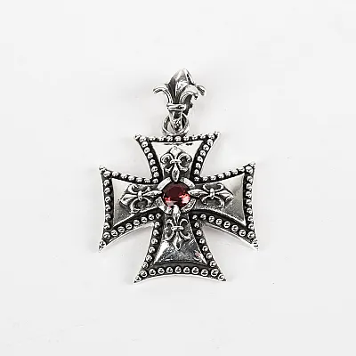 Pandantiv cruce gotica fleur de lys Argint - 1