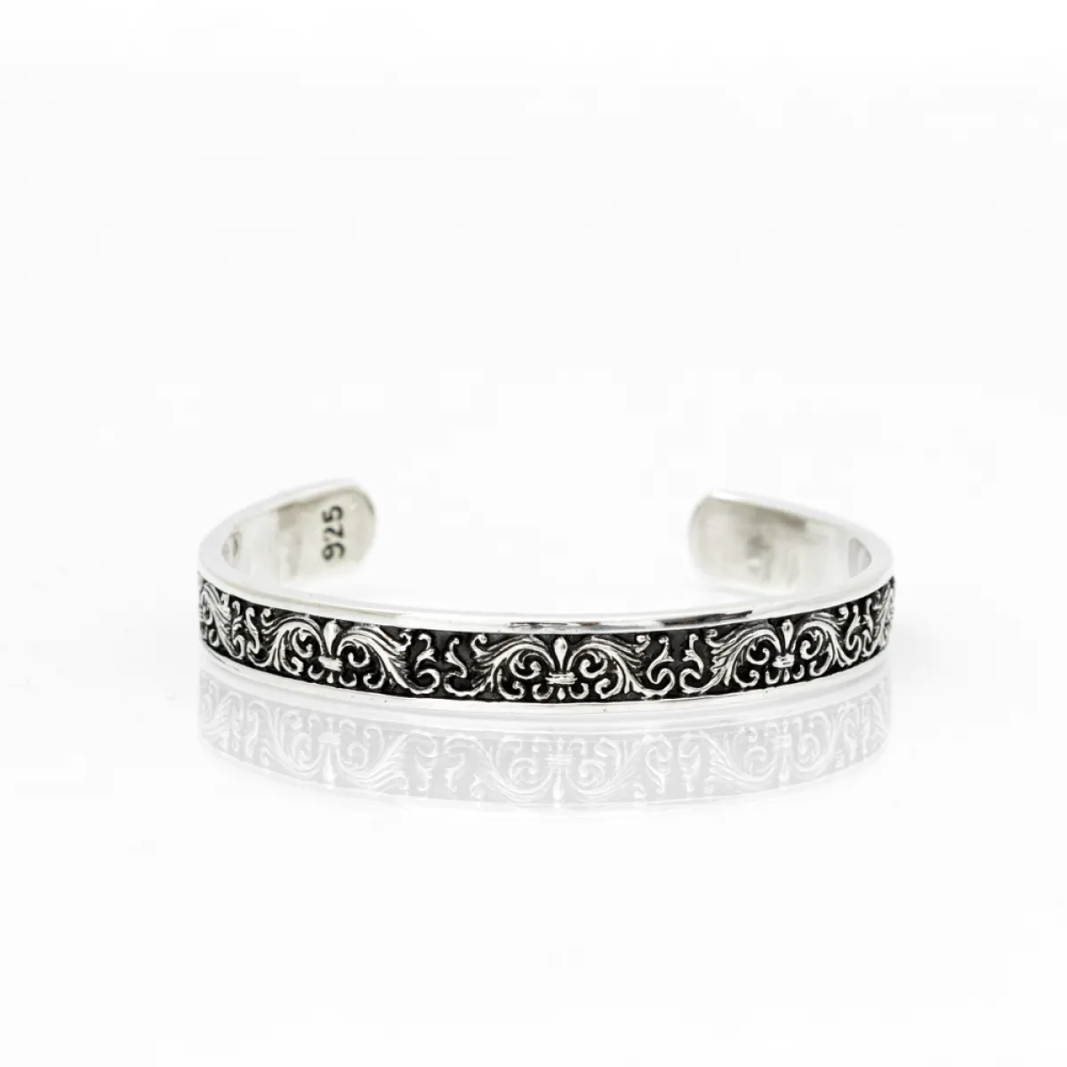 Bratara fixa Fleur de Lys broderie Argint