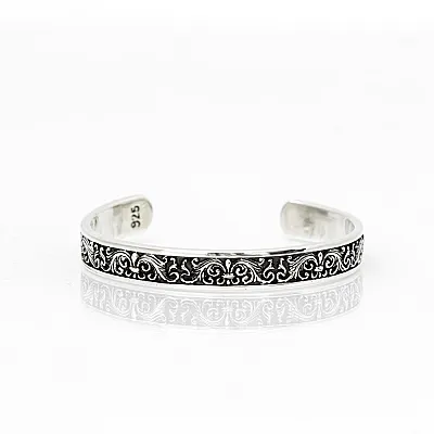 Bratara fixa Fleur de Lys broderie Argint - 1