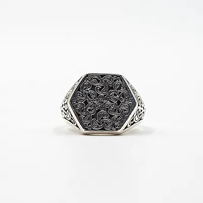 Inel hexagonal noduri celtice Argint - 1