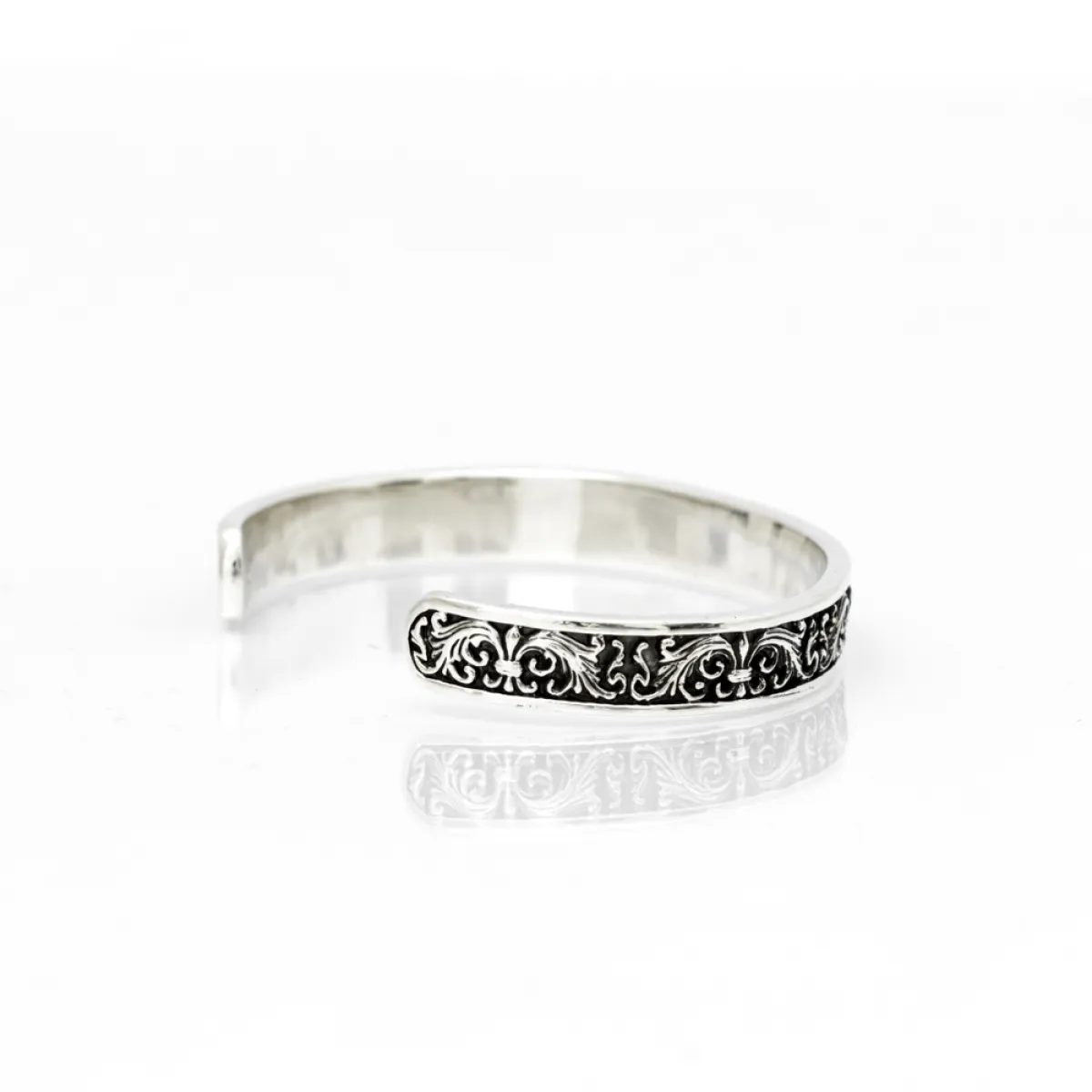 Bratara fixa Fleur de Lys broderie Argint