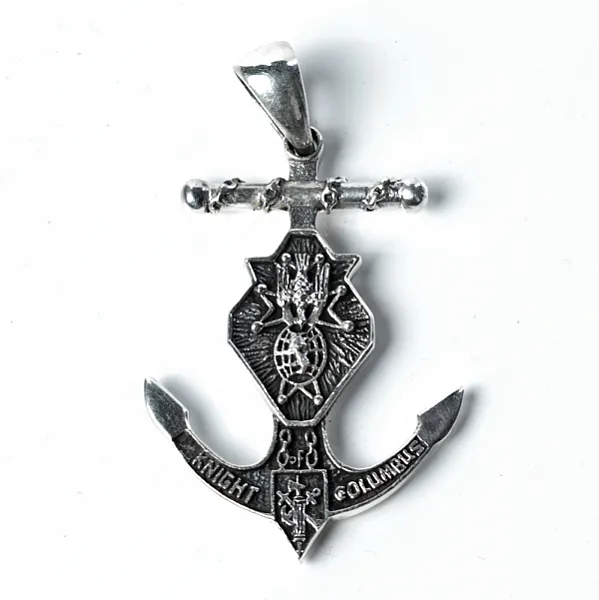 Pandantiv ancora cavalerii lui Columbus Argint
