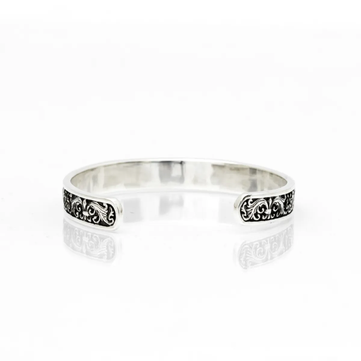 Bratara fixa Fleur de Lys broderie Argint