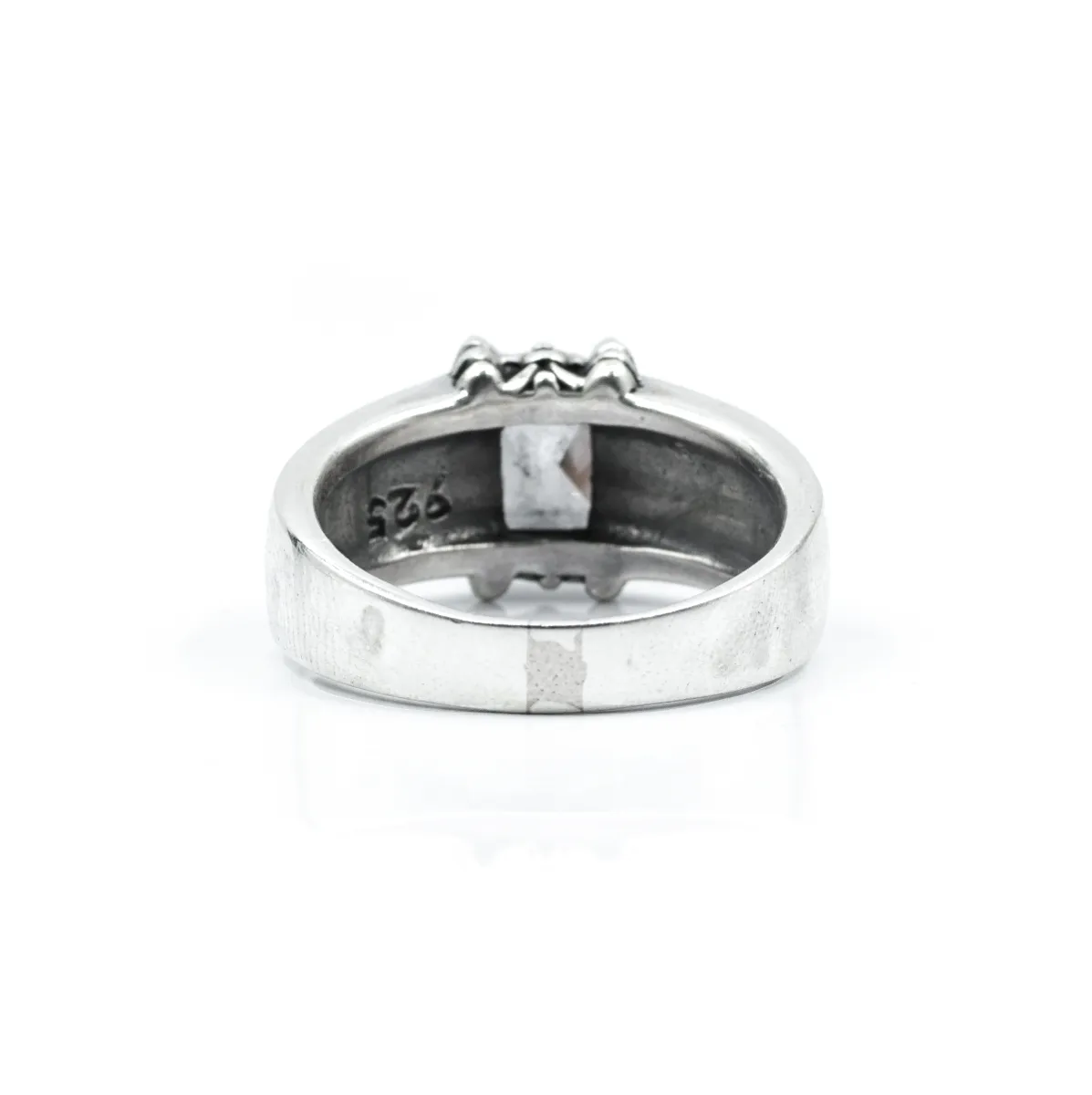 Inel gotic lup c.z.transparent Argint