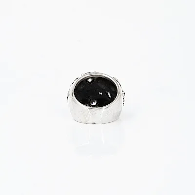 Inel lat cranii zirconii transparente Argint - 5