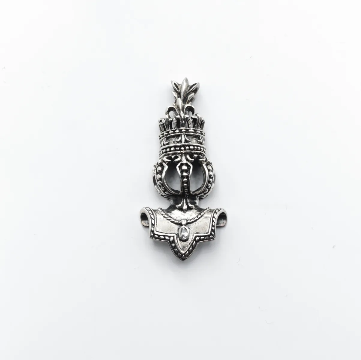 Pandantiv gotic bust coroana regala Argint
