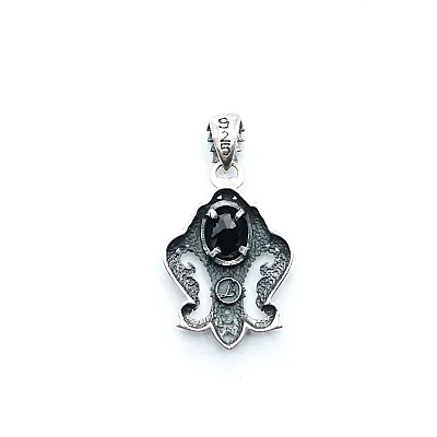 Pandantiv gotic Fleur de Lys c.z.negru Argint - 3