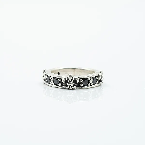 Verigheta Fleur de Lys cz.negru Argint