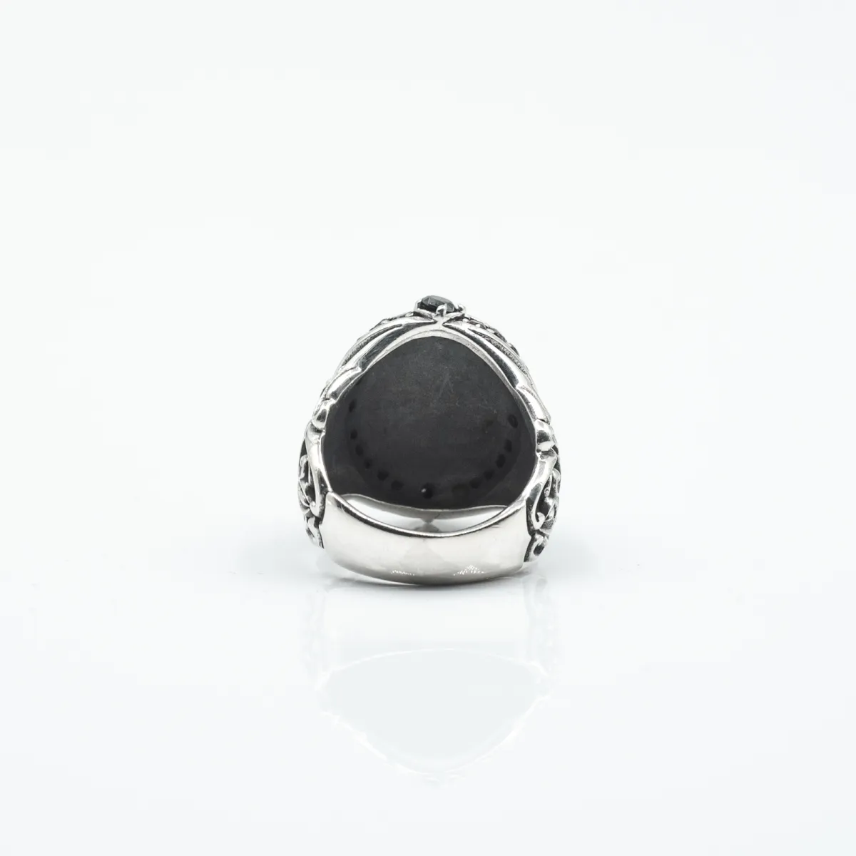 Inel oval broderie gotica cz Argint