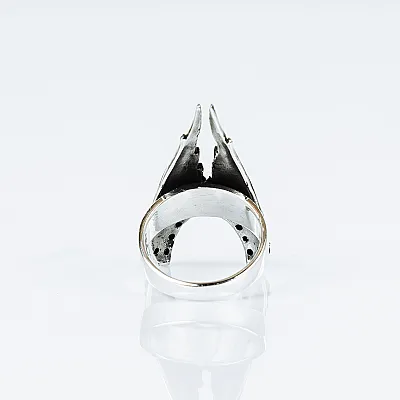 Inel aripi de inger c.z negru Argint - 4