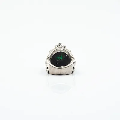 Inel gotic coroana zirconiu verde Argint - 5