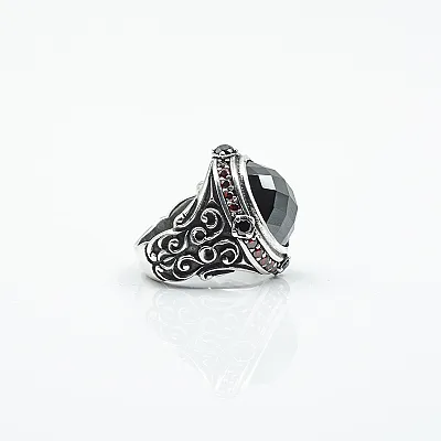 Inel oval broderie gotica cz Argint - 3