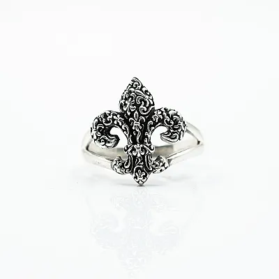 Inel Fleur de Lys broderie Argint - 1