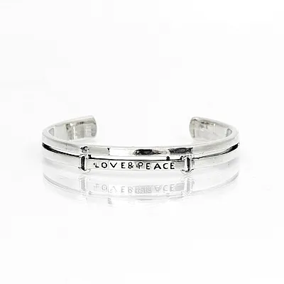 Bratara fixa love and peace large Argint - 1