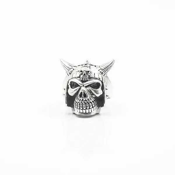 Inel cap de mort viking Argint