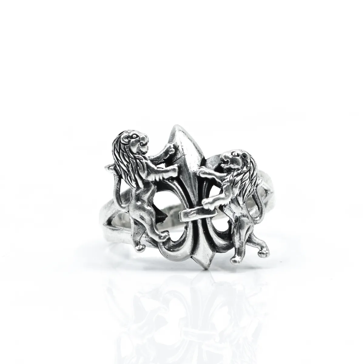 Inel gotic blazon regal lei Argint
