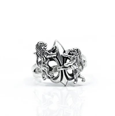 Inel gotic blazon regal lei Argint - 1