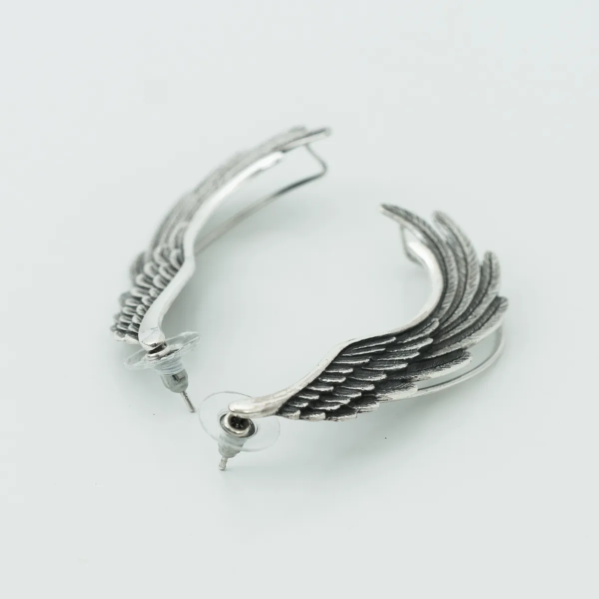 Oxidized 925 Silver Angel Wing Ear Cuff