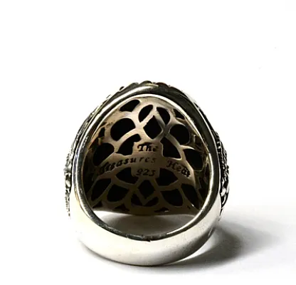 Inel masiv oval masonic Argint - 3