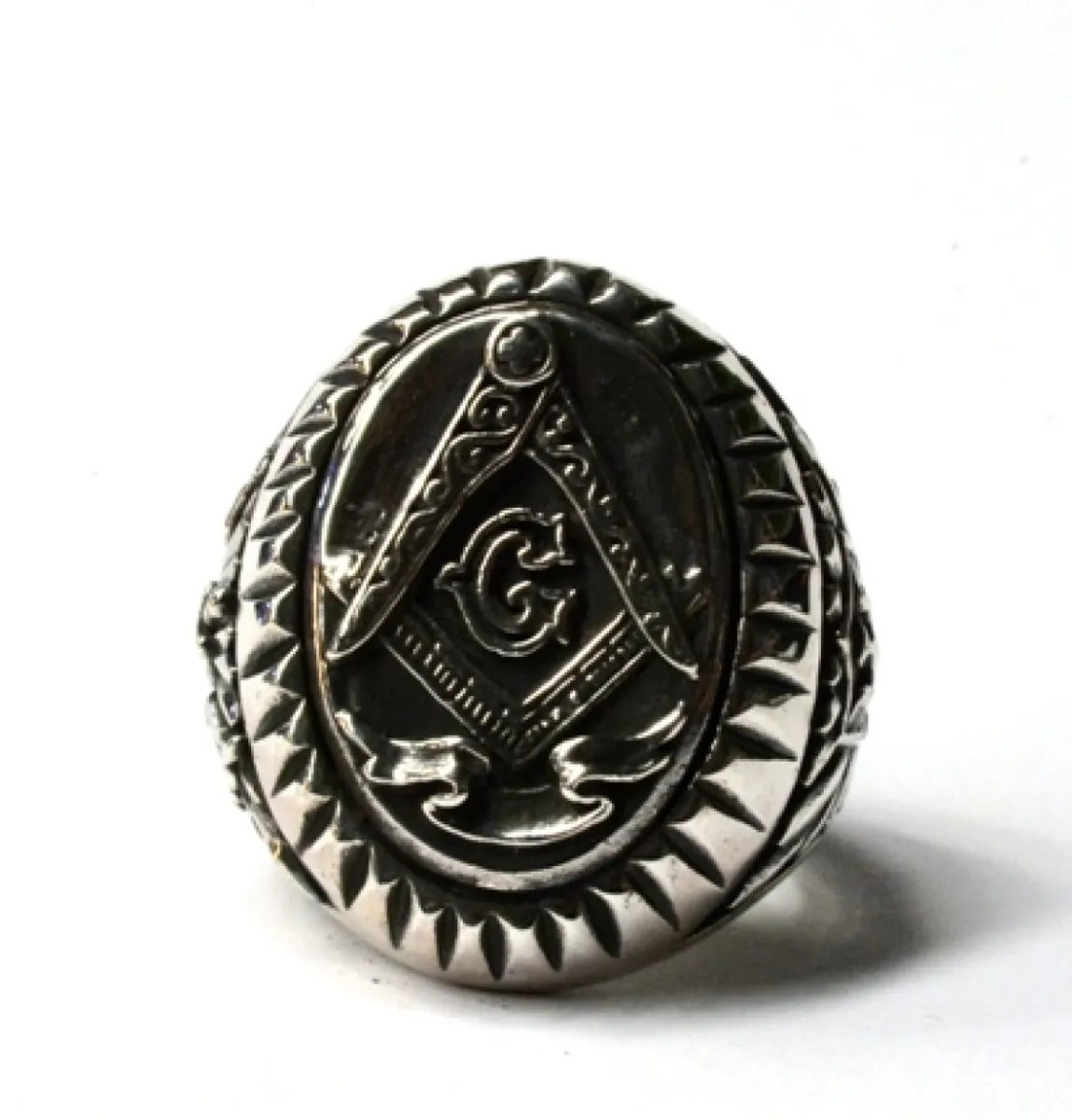Inel masiv oval masonic Argint